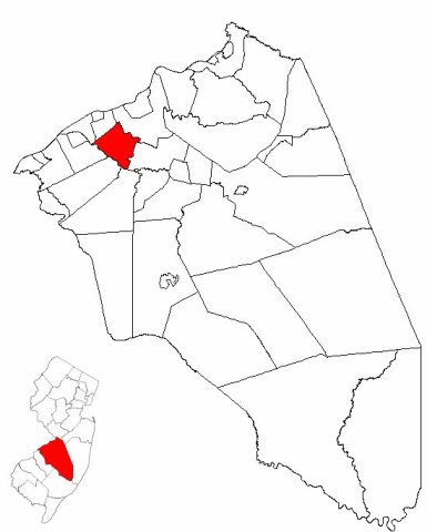 Map of Burlington County highlighting Willingboro Township