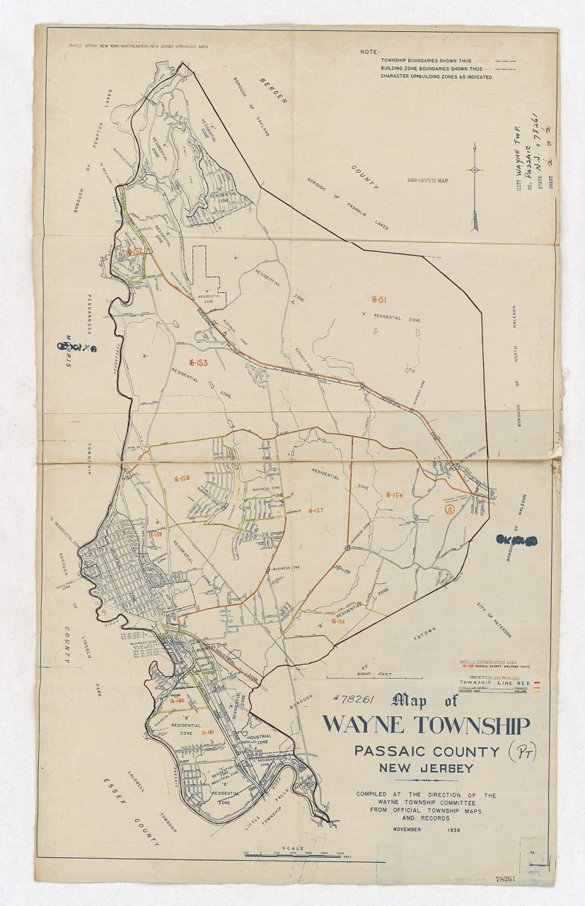 1950 Census Enumeration District Maps - New Jersey (NJ) - Passaic County - Wayne - ED 16-151 to 161