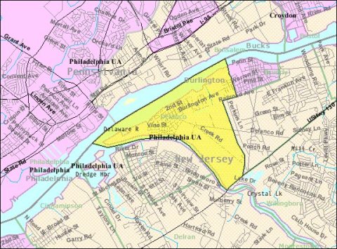 Census Bureau map of Delanco Township, New Jersey