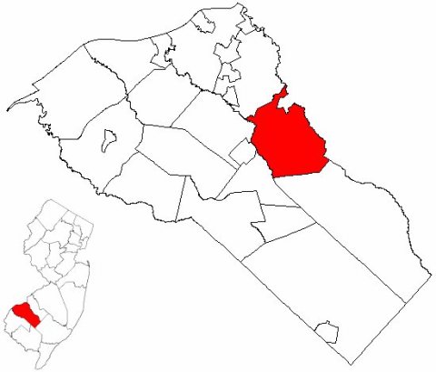 Map of Gloucester County highlighting Washington Township