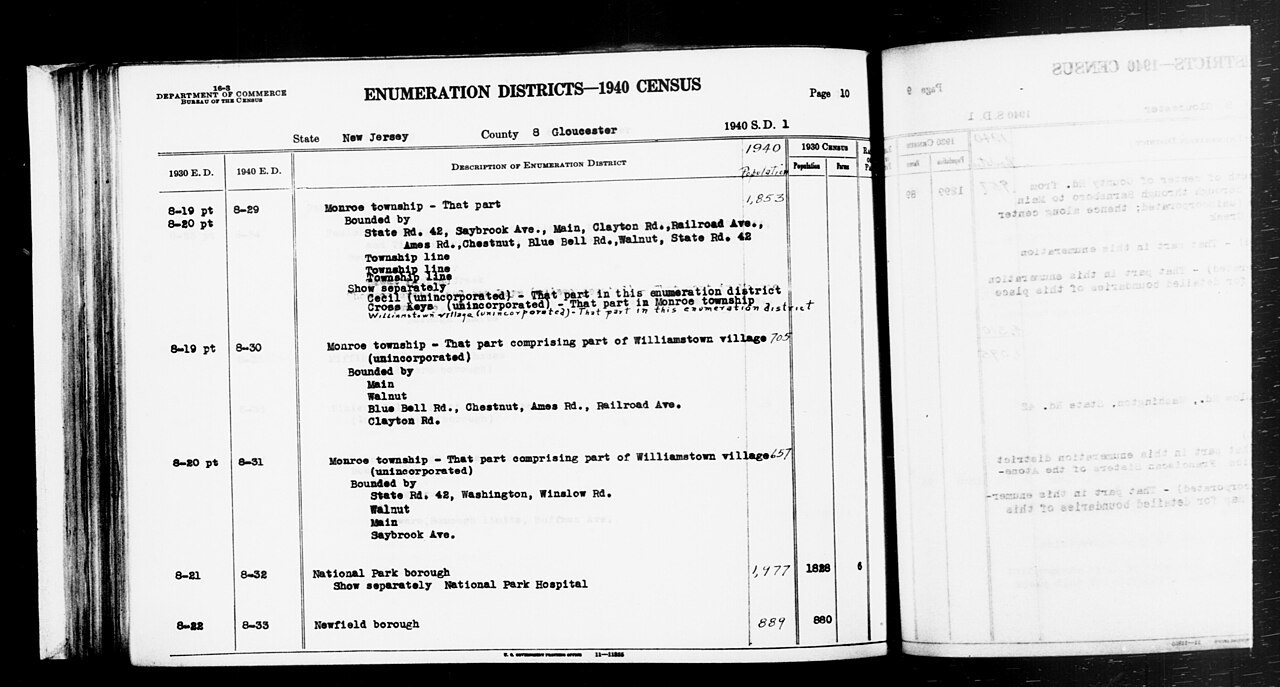 1940 Census Enumeration District Descriptions - New Jersey - Gloucester County - ED 8-29, ED 8-30, ED 8-31, ED 8-32, ED…