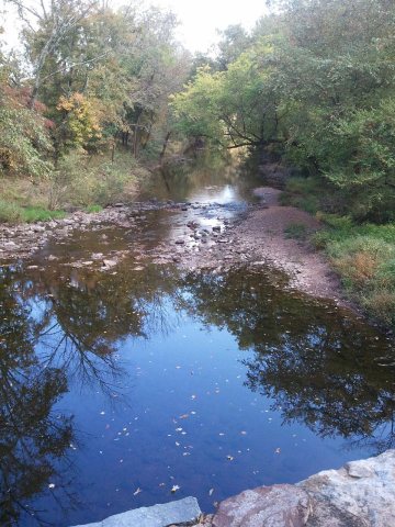 View looking east from the bridge in Fall, 2013