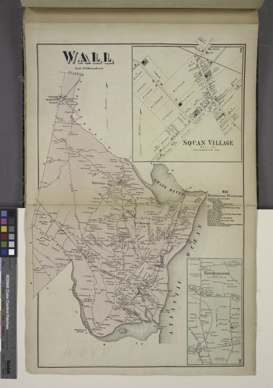 Wall (Township); Squan Village (Village); Wall Business Notices.; New Bedford (Village)