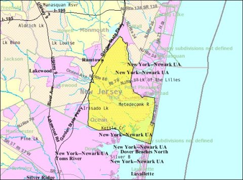Census Bureau map of Brick Township, New Jersey
