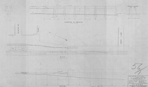 00056.BK--Concrete coal trestle--Plans, elevations, sections and scale details--George Prall--Delaware, NJ