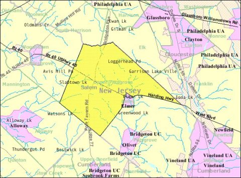 Census Bureau map of Upper Pittsgrove Township, New Jersey