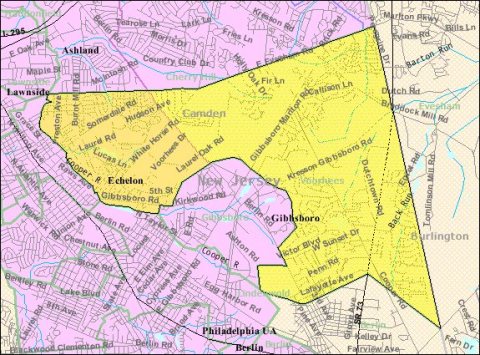 Census Bureau map of Voorhees Township, New Jersey