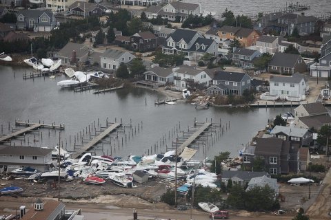 Storm damage at New Jersey marina