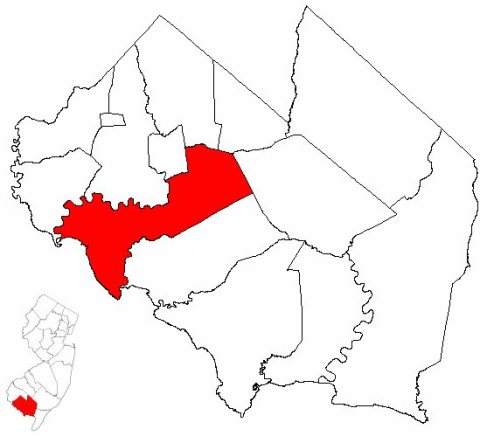 Map of Cumberland County highlighting Fairfield Township