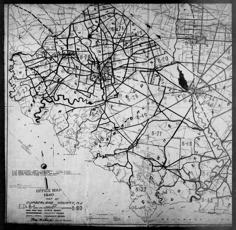 1940 Census Enumeration District Maps - New Jersey - Cumberland County - ED 6-1 - ED 6-80