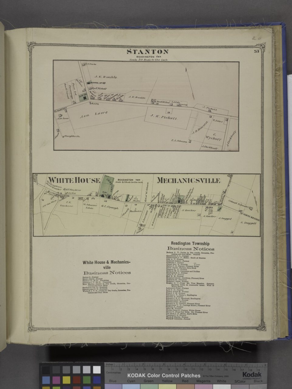 Station (Village); White House, Mechanicsville (Village); White House and Mechanicsville Business Notices.; Readington …