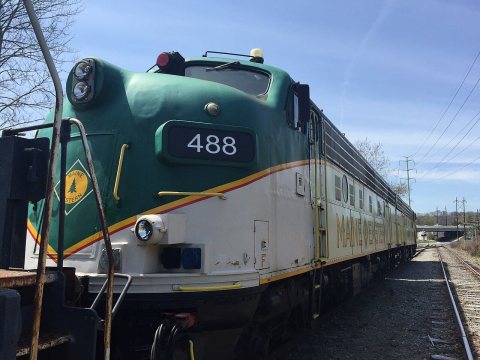 Maine Eastern 488 and 489 on siding in Whippany, NJ