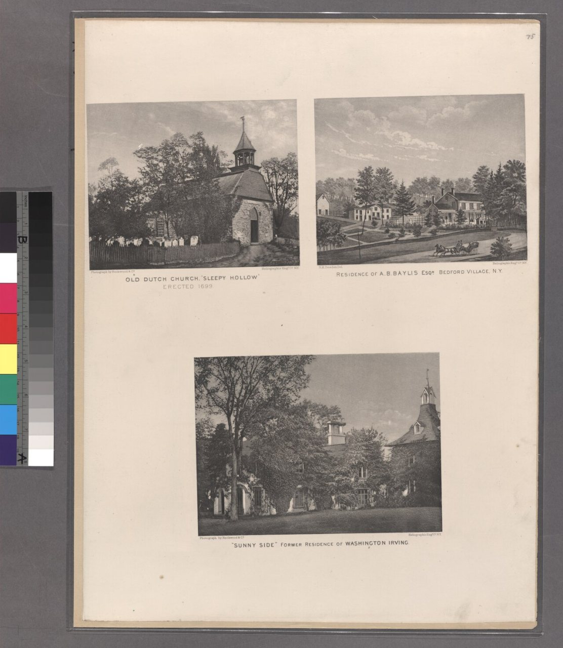 Old Dutch Church, Sleepy Hollow, erected 1699 - Residence of A.B. Baylis Esqr., Bedford Village, N.Y. - 'Sunny Side' Fo…