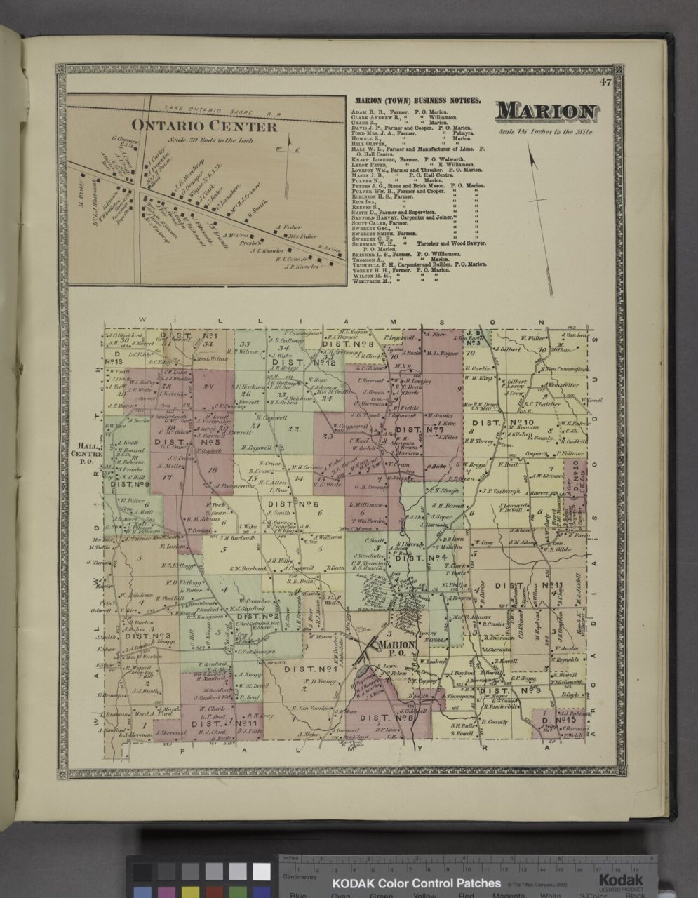Ontario Center (Village); Marion (Town) Business Notices.; Marion (Township)