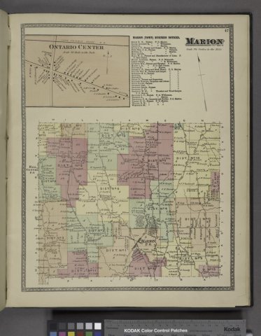 Ontario Center (Village); Marion (Town) Business Notices.; Marion (Township)