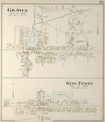 Cayuga County, Right Page (Map of Genoa, King Ferry)