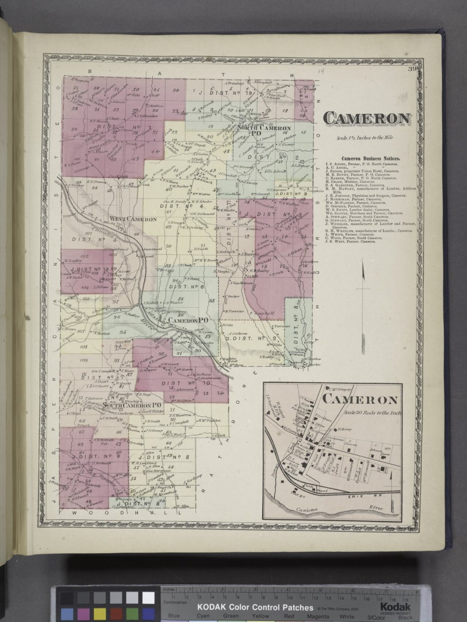 Cameron (Township); Cameron Business Notices.; Cameron (Village)