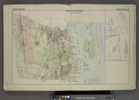 Town of Babylon. (Township); Map of Oak and Cap Islands and Beach