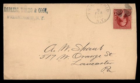 US 1891 Darling Waldo and Cook Friendship Cover