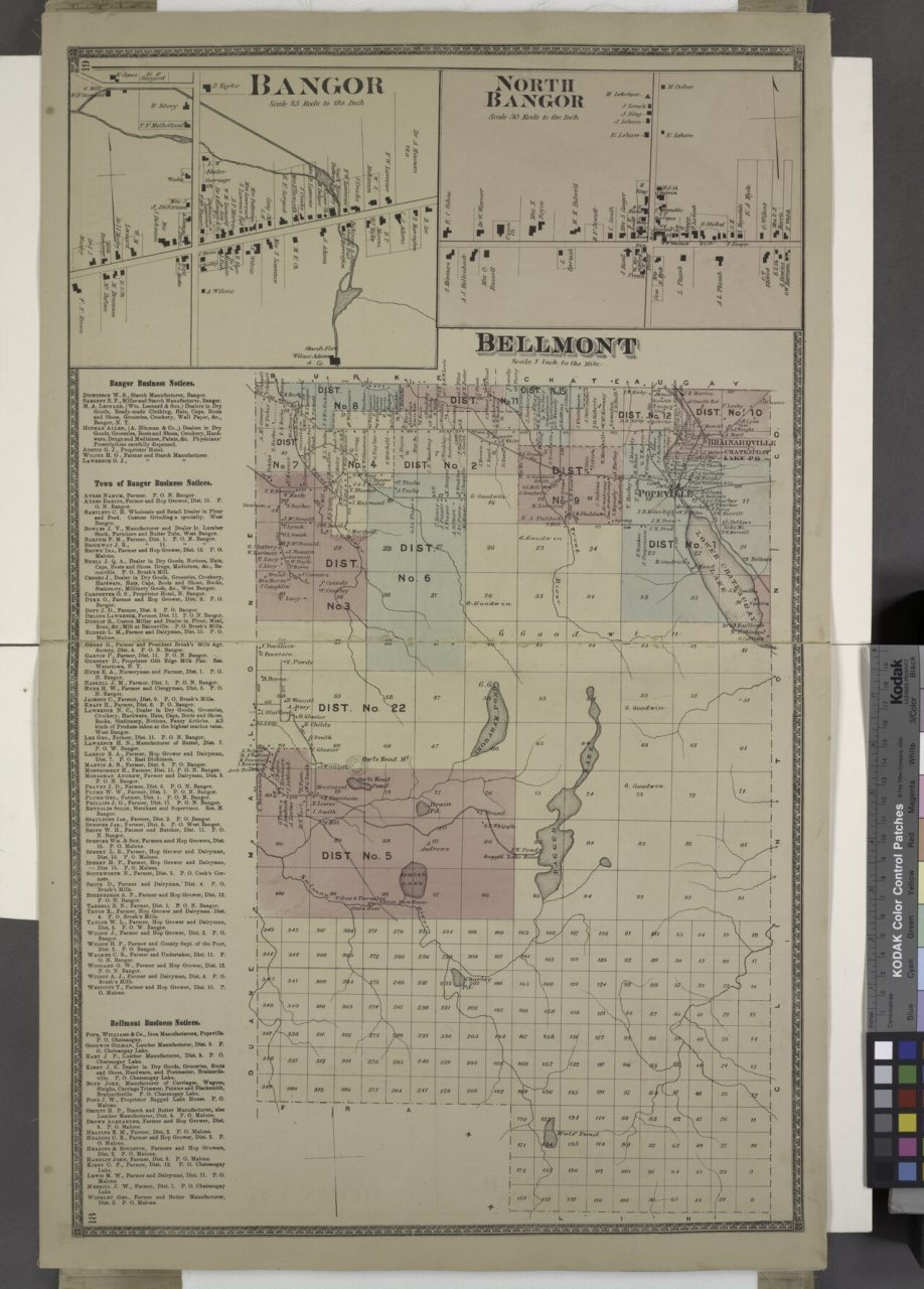 Bangor (Village); Bagor Business Notices.; Town of Bugar Business Directory; Bellmont Business Notices.; North Bangor (…