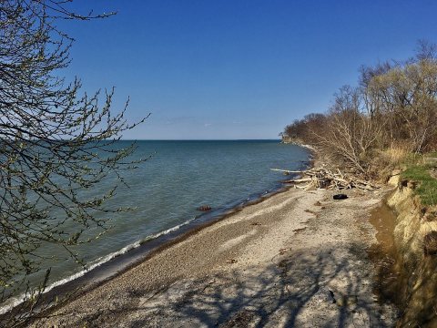Lake Erie shoreline in the Town of
