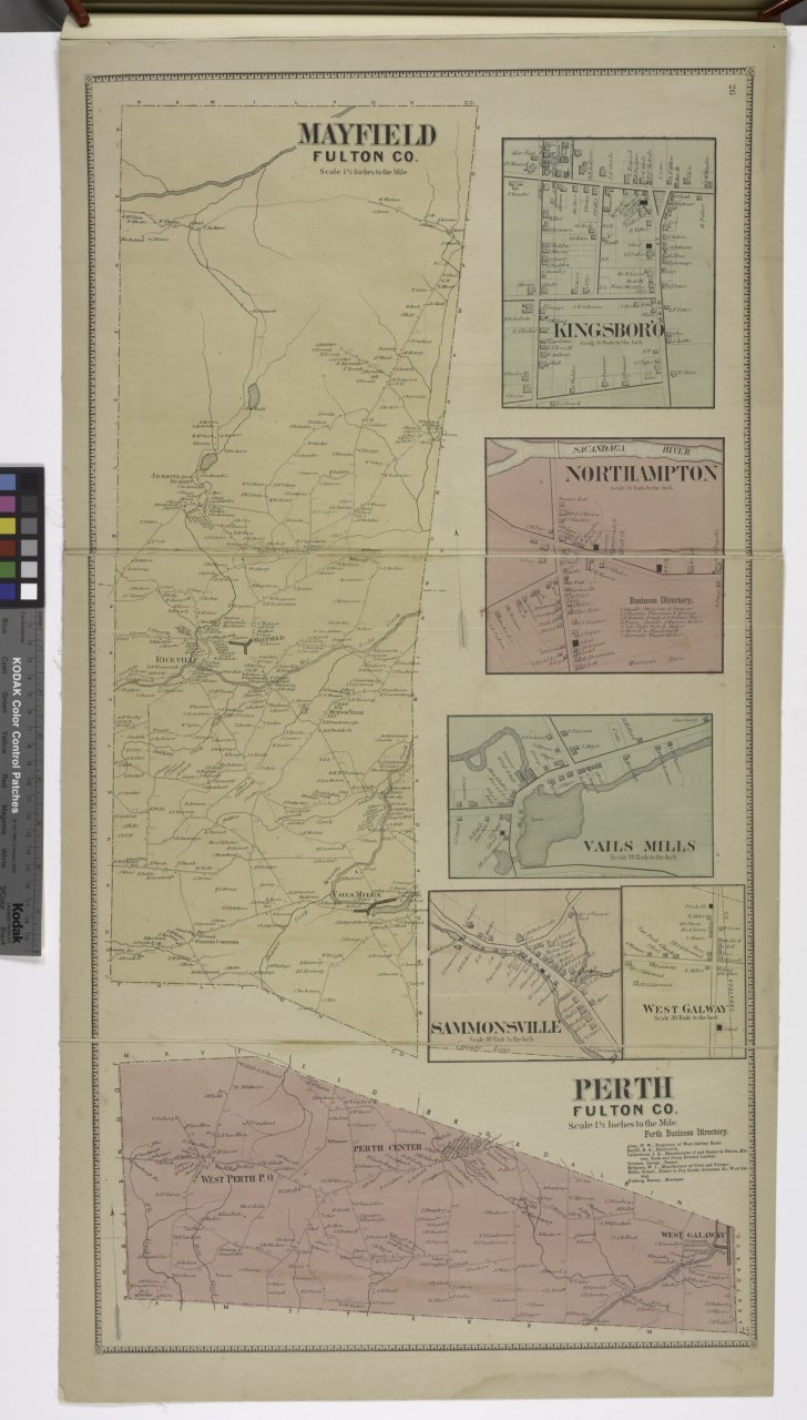 Kingsboro (Village); Mayfield Fulton Co. (Township); Northampton (Village); Vails Mills (Village); West Galway (Village…
