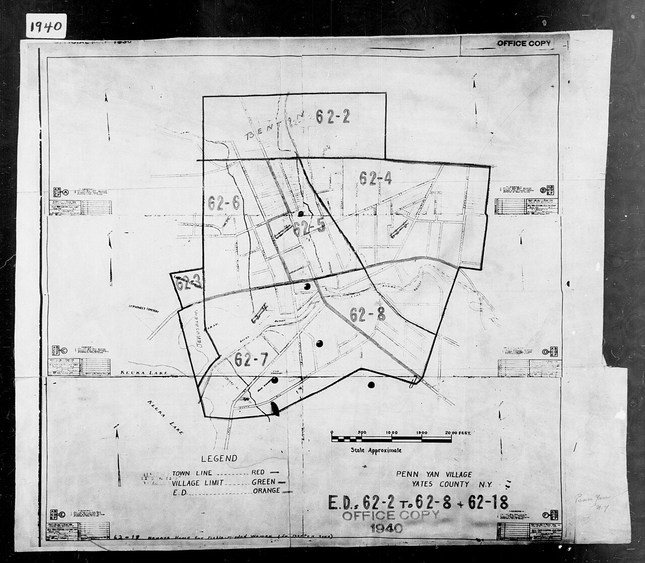1940 Census Enumeration District Maps - New York - Yates County - Milo - ED 62-4, ED 62-5, ED 62-6, ED 62-7, ED 62-8, E…