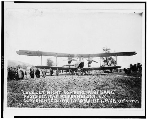 Langley night bombing airplane. Photo, Oct. 15/18 at Frankfort, N.Y