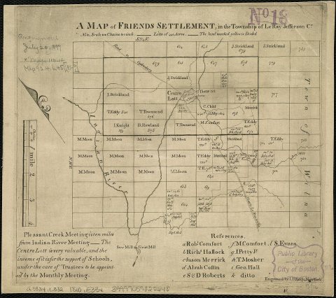 A map of Friends settlement, in the township of Le Ray Jefferson Co
