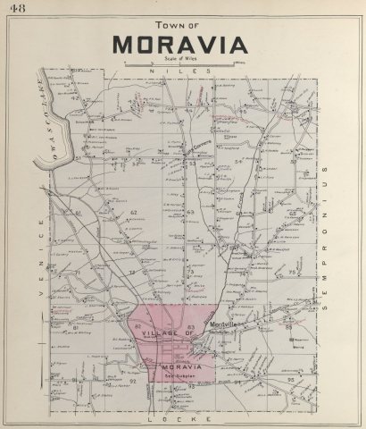 Cayuga County, Left Page (Map of town of
