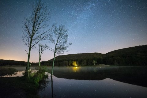 Rudd Pond at night