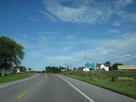NY 411E entering Orleans Corners