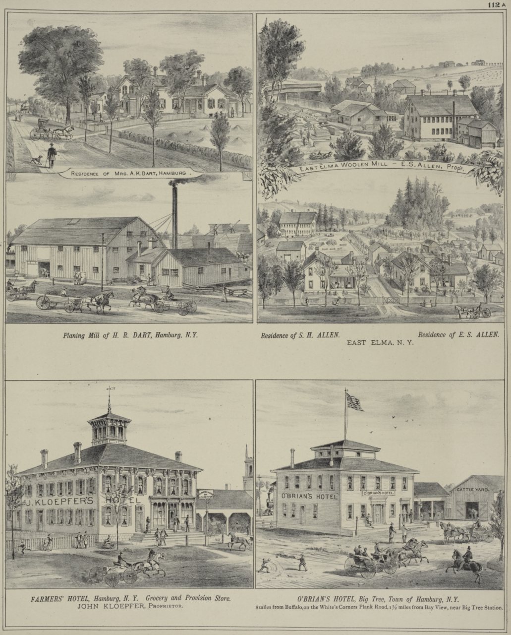 Residence of Mrs. A. K. Dart, Hamburg.; Residence of S. H. Allen East Elma, N.Y. Residence of E. S. Allen.; Farmers' Ho…
