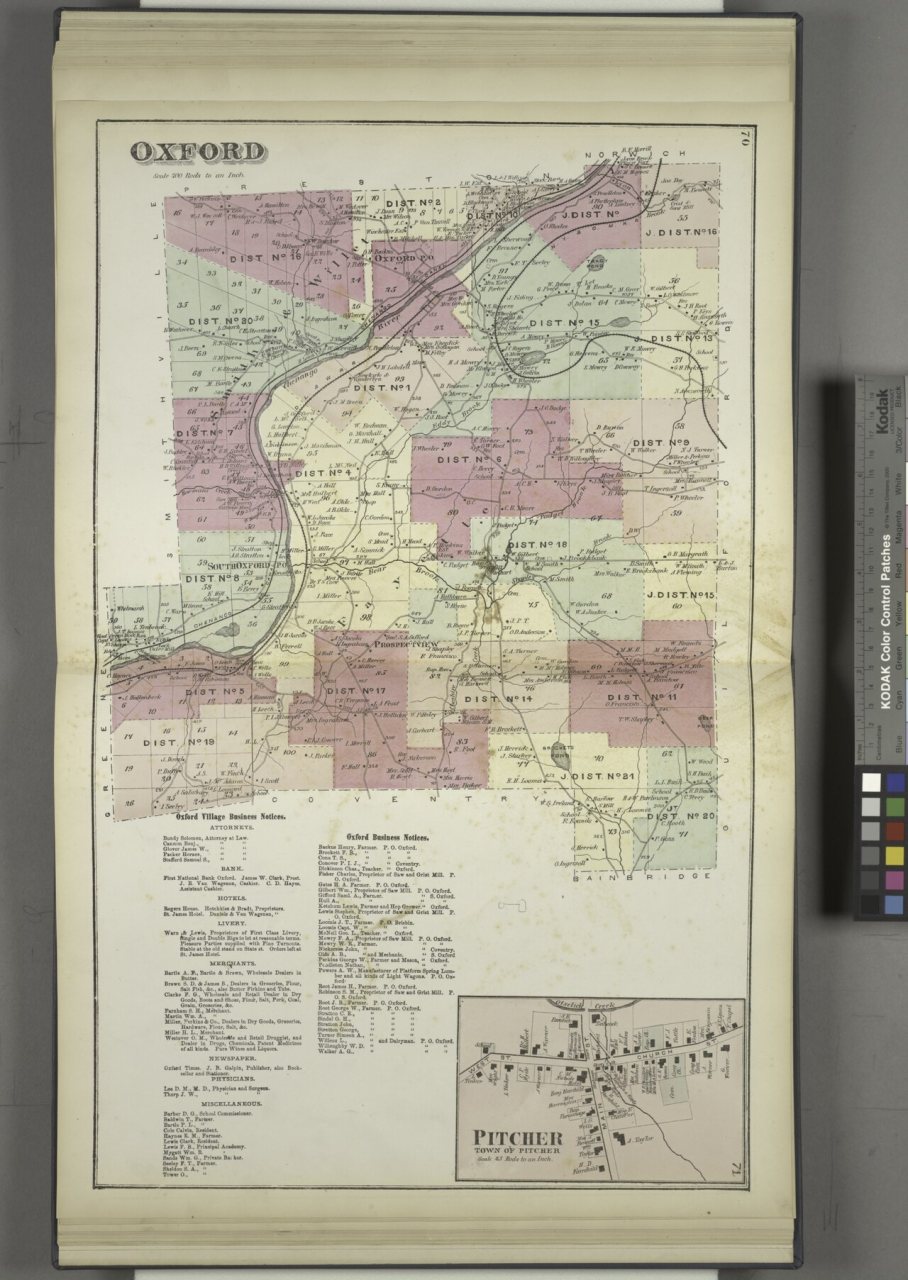 Oxford (Township); Oxford Village Business Notices; Oxford Business Notices; Pitcher (Village)