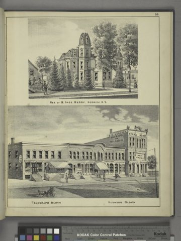 Res. of B. Gage Berry, Norwich, N.Y; Telegraph Block; Hughson Block