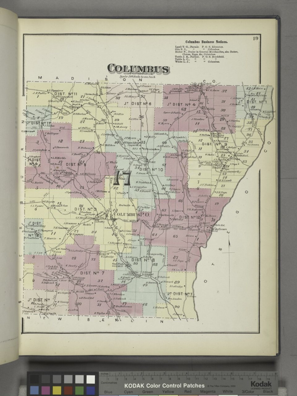 Columbus (Township); Columbus Business Notices