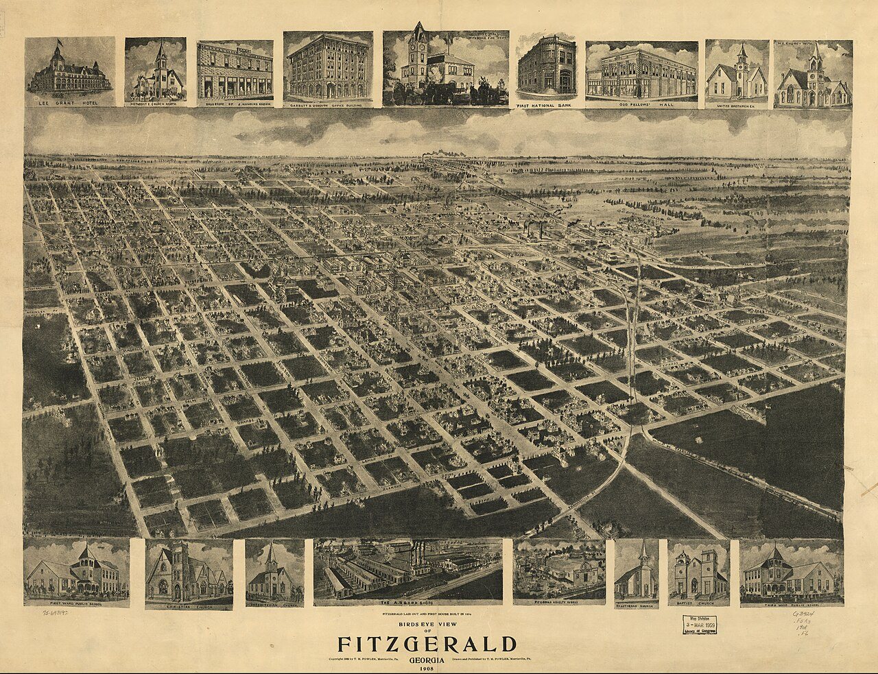 Bird's eye view of Fitzgerald, Georgia 1908