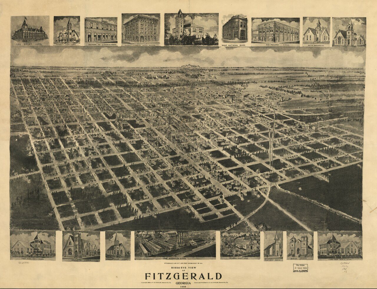 Bird's eye view of Fitzgerald, Georgia 1908