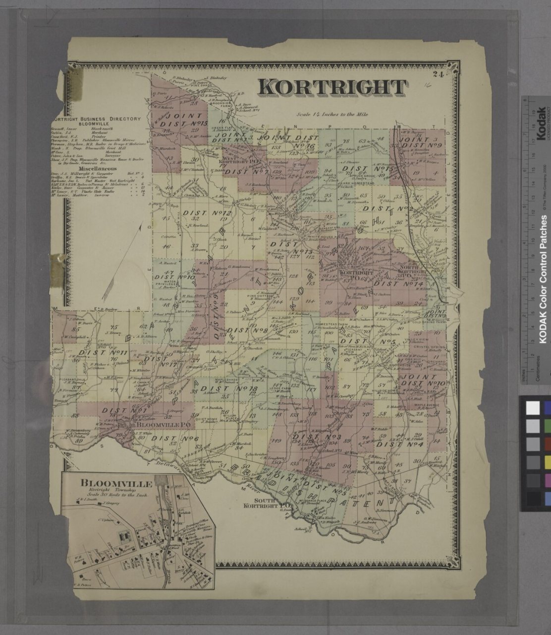 Kortright Business Directory; Kortright (Township); Bloomville (Village)