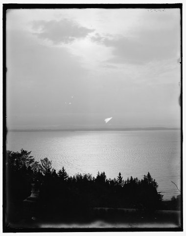Hotel Champlain, early morning on Lake Champlain, Bluff Point, N.Y