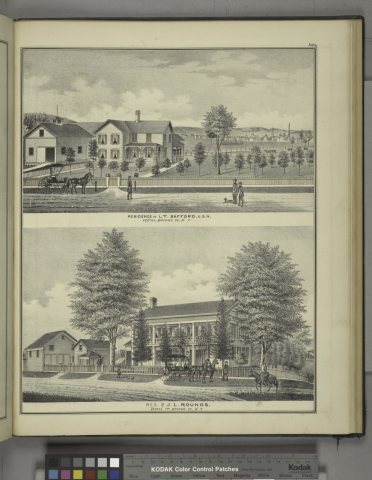 Residence of L.T. Safford, U.S.N., Vestal, Broome Co., N.Y; Res. of J.L. Rounds, Vestal TP, Broome Co., N.Y