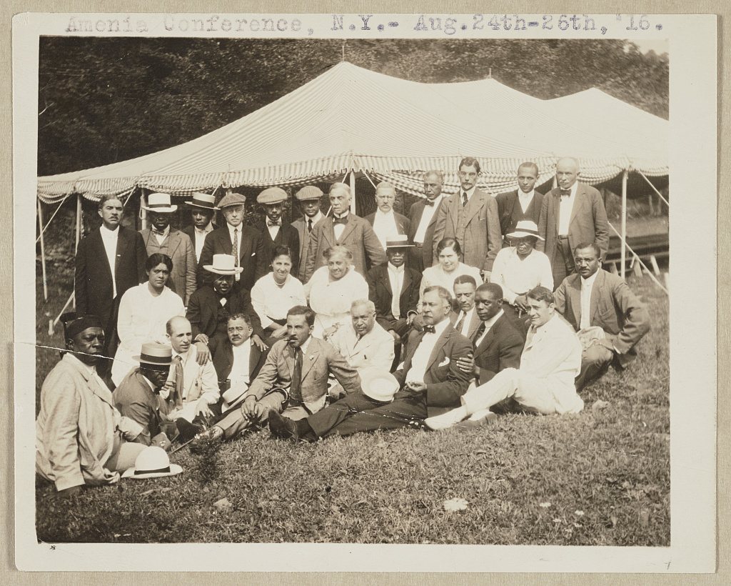 Group portrait of men and women attending the NAACP sponsored Amenia Conference