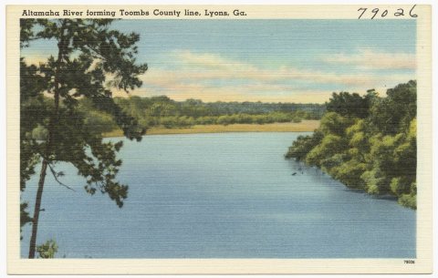 Altamaha River forming Toombs County line, Lyons, Ga