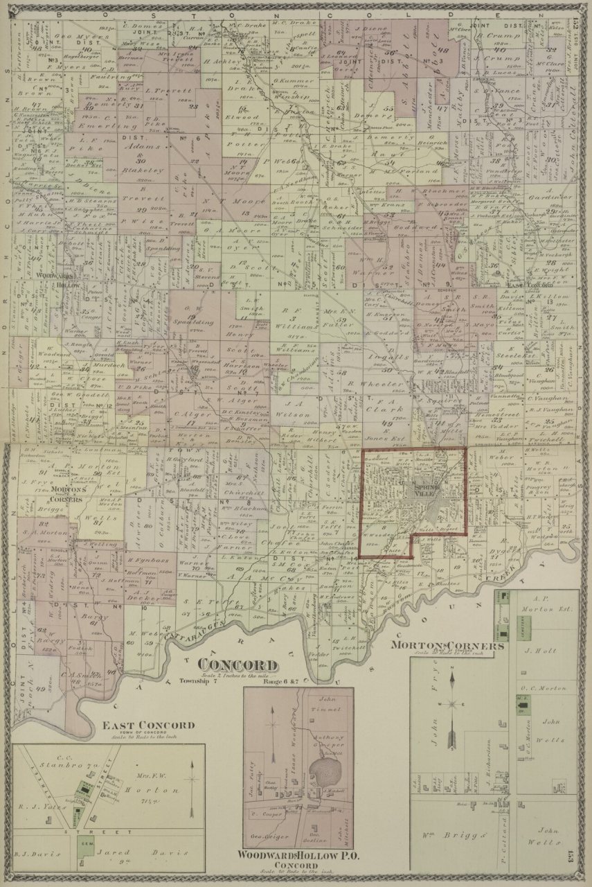 Concord (Township); Morton's Corners (Village); Woodward's Hollow P.O. Concord (Village); East Concord (Village)