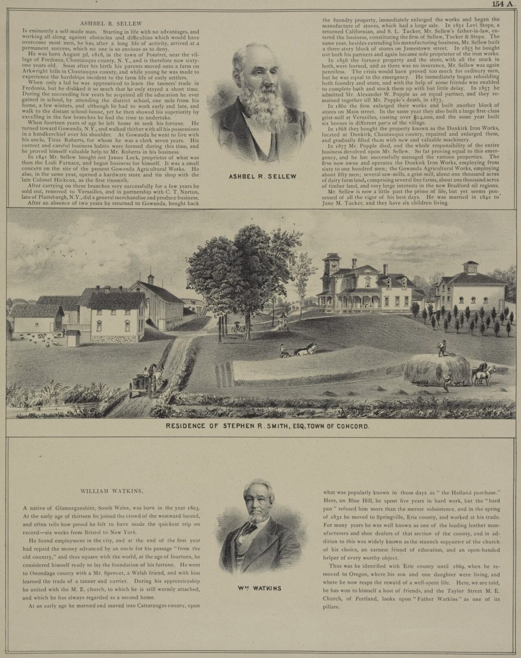 Ashbel R. Sellew; Residence of Stephen R. Smith, Esq., Town of Concord.; Wm. Watkins