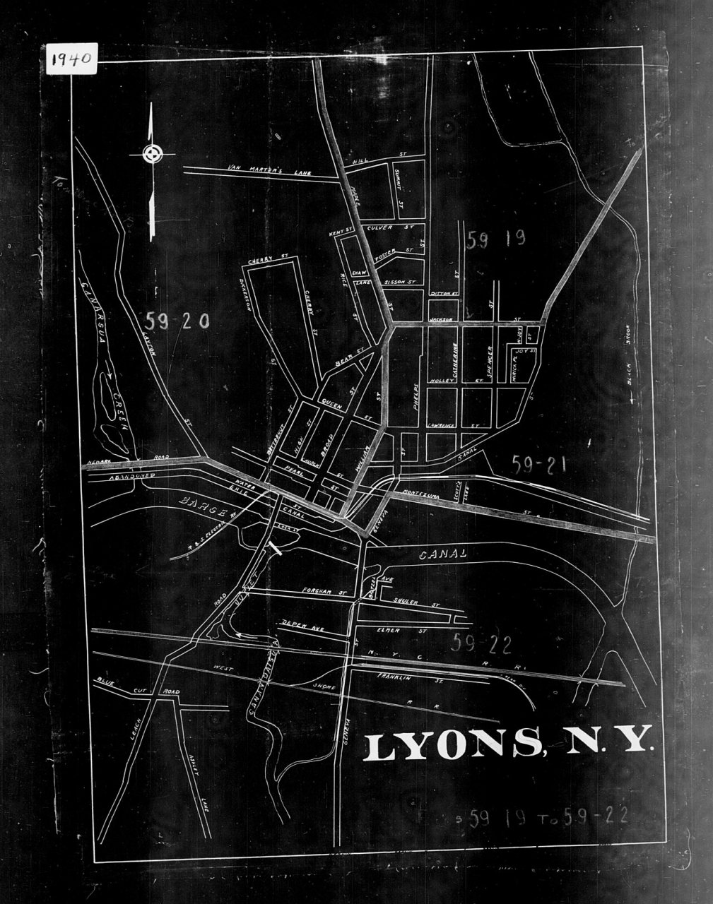 1940 Census Enumeration District Maps - New York - Wayne County - Lyons - ED 59-19, ED 59-20, ED 59-21, ED 59-22, ED 59…