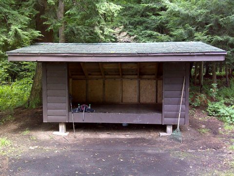 FLT M06 12.0, 0.1 on blue spur mi - Shelter at Camp Sam Wood, 8x11' interior