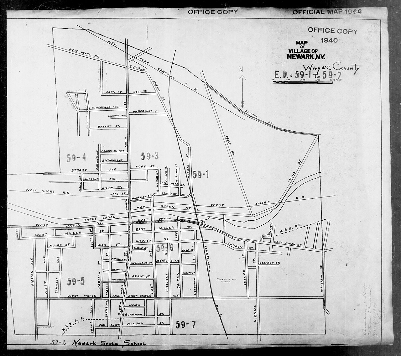 1940 Census Enumeration District Maps - New York - Wayne County - Arcadia - ED 59-1 - ED 59-10