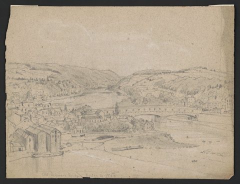 Old Delaware bridge, Easton, Pa. 1855
