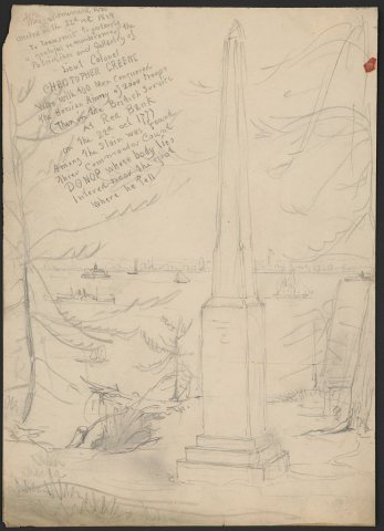 Monument on the banks of the Delaware River